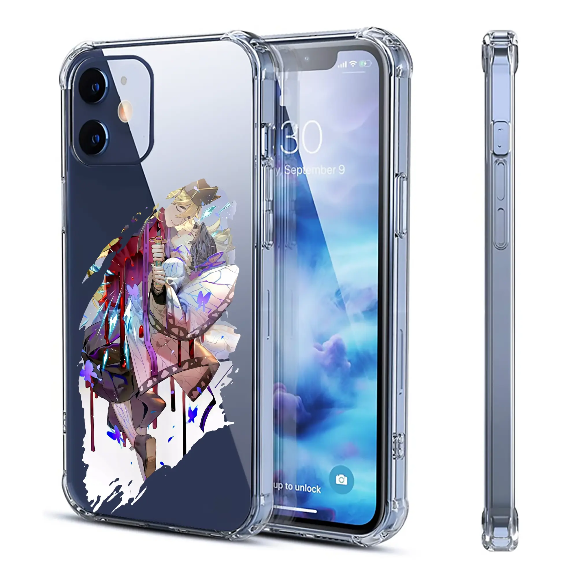 鬼滅の刃 グッズ,童磨 - IPhone 12シリーズ対応 ・ 透明スマホケース ・ クリアソフトケース ・ TPU素材 ・ 耐衝撃 ・ 高密着 ・ 防汚 防指紋 ・ 簡単着脱